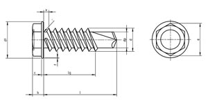 Size chart of Inconel Self Drilling Screws
